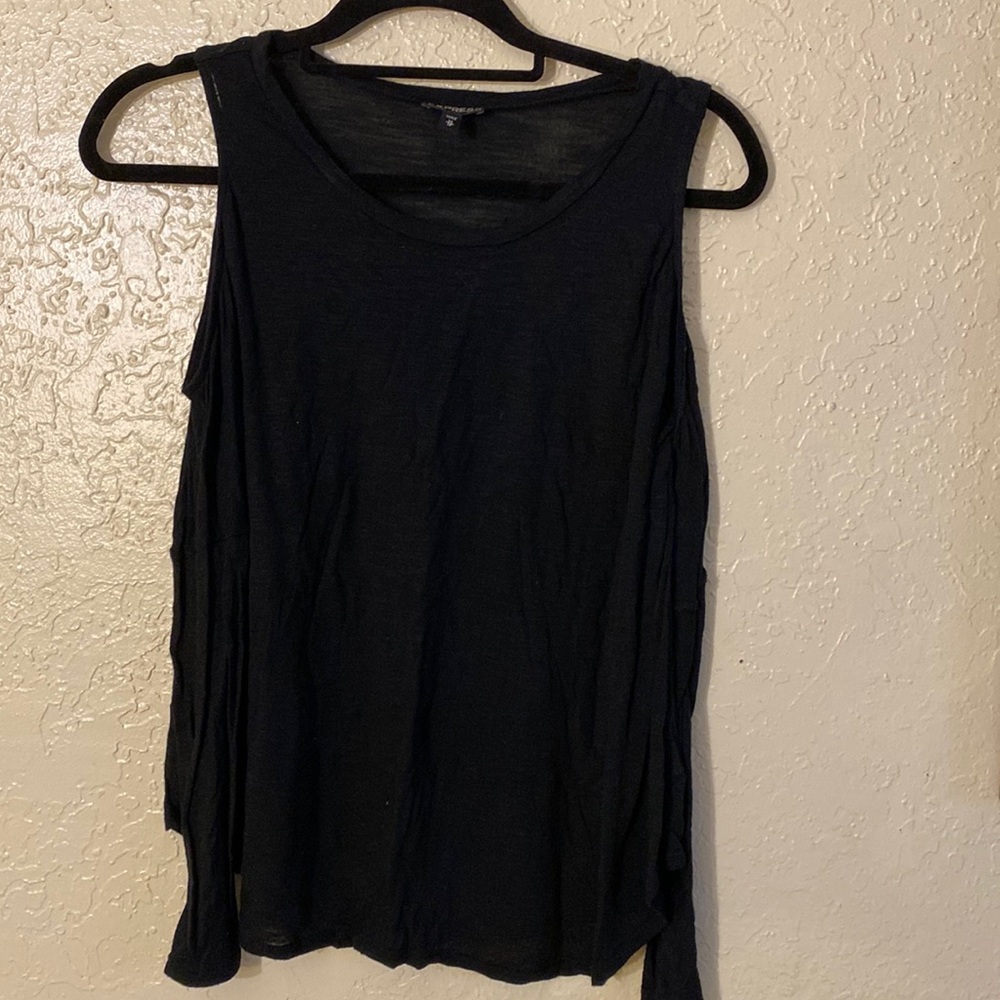 Express Cold Shoulder Black Top Size XS